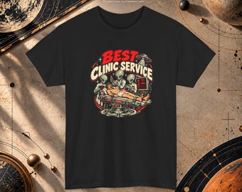 T-shirt met afbeelding van een buitenaardse kliniekontvoering, retro sciencefiction UFO medisch T-shirt