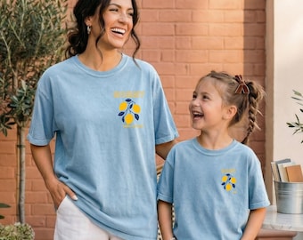 Personalized Mama and Mini Lemon Shirt | Custom Mommy and Me Matching Comfort Colors® Tee | Fall Family Photo Christmas Gift
