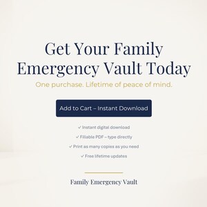 Familiennotfallordner | Ausfüllbarer PDF-Dokumentenorganisator (Digitaler Download)