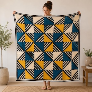 Geometrische Häkelanleitung für eine Decke (PDF) | Modernes Patchwork-Häkelmuster für eine Decke | Mosaik-Decke (Anleitung) | Sofortiger digitaler Download