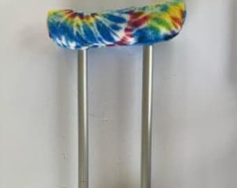 Crutch Cover- Tie Dye Options Color Rainbow and Blue Dreams  ( all come with bunting for extra softness)