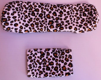 Crutch Cover- Leopard options -- Brown -White- or Grey Avail.  4 piece set with Bunting for comfort