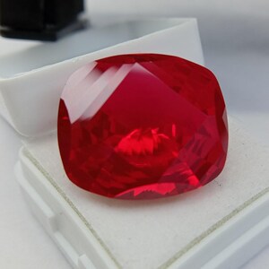 Fantastic Red Ruby Mogok Natural 34-36 Ct Cushion Cut  Certified Gemstone For Making Ruby Pendant &Necklace Best Top Quality JM373