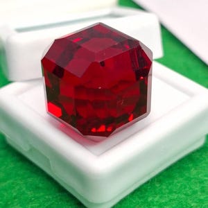 Excellent Mozambique Red Ruby 40-42 Ct Cube Cut Natural Certified Loose Gemstone Certified Gemstone Best Quality Gemstone GB047