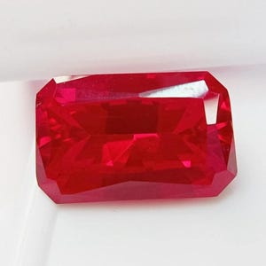 AAA Mozambique Red Ruby Natural Emerald Cut 13 Ct Loose Certified Gemstone Best For Jewelry Making and Necklace Top Quality Gemstone CM065
