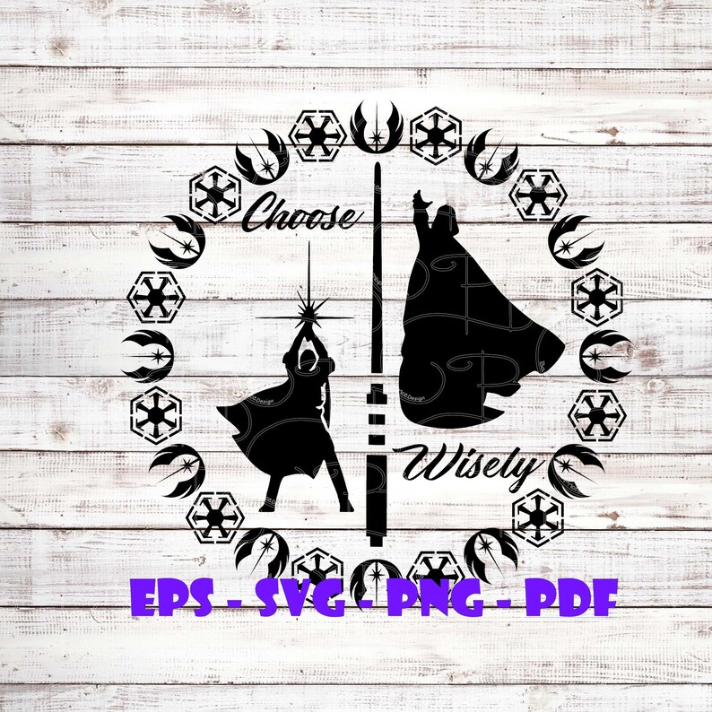 Download Sith and Jedi choose wisely mandala Star Wars Icon SVG PNG EPS | Etsy