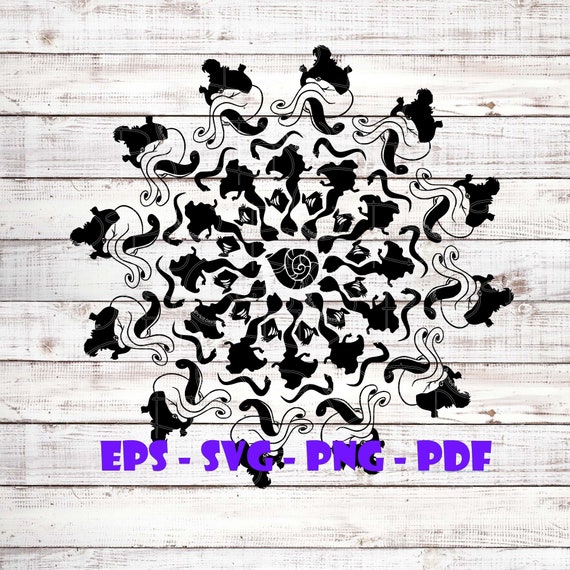 Download Disney Villain Mandala Little Mermaid Ursula Ariel Svg Png Eps Etsy