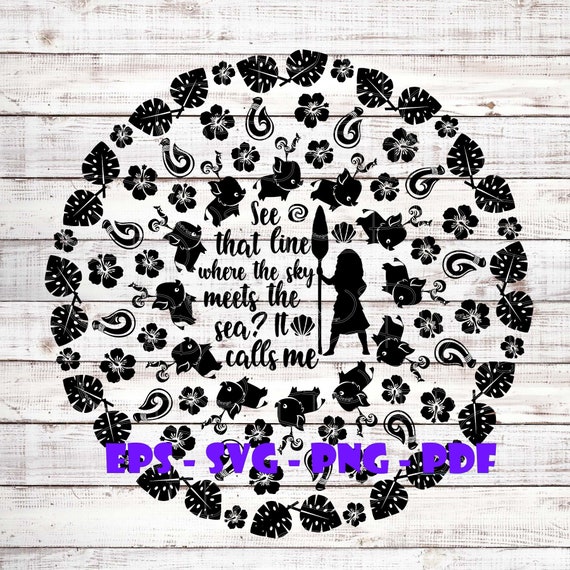 Download Moana Inspired Floral Mandala Digital Files Hei Hei The Sea It Etsy