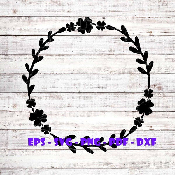 St Patrick's day monogram svg clover svg Clover wreath svg four leaf clover svg shamrock wreath svg luck of the Irish svg pinch proof svg