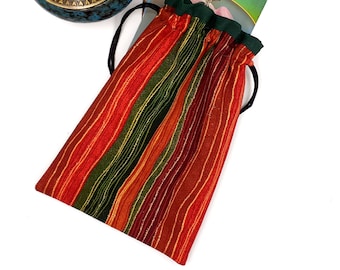 Tarot Pouch, Tarot Deck Bag, Tarot Card Pouch, Drawstring Pouch, Crystal Pouch, Striped Tarot Bag, Drawstring Pouch, Tarot Deck Pouch