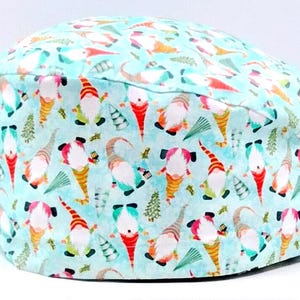 Scrub Cap, Christmas Gnomes Scrub Cap, Christmas Surgical Cap