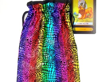 Tarot Bag,  Metallic Stripe Print Tarot Bag, Tarot Card Pouch, Limited Edition