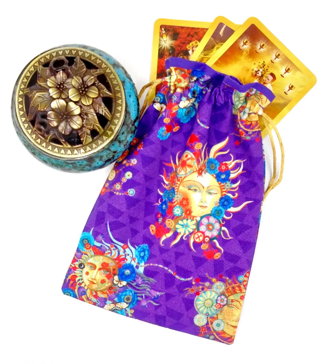 Tarot Bag, Tarot Sun Moon Bag, Tarot Drawstring Pouch, Crystal Pouch ...