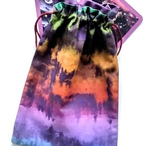 Tarot Bag, Tarot Card Bag, Tarot Cards Print Bag, Tarot Drawstring Pouch, Crystal Pouch, Tarot Pouch,