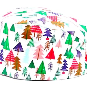 Scrub Cap, Christmas Tree Scrub Cap, Christmas Tree Print Surgical Cap. Christmas Winter Scrub Cap
