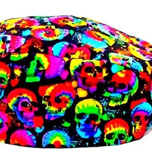 Scrub Cap, Halloween Scrub Cap, Halloween Skulls Print Scrub Cap