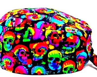 Scrub Cap, Halloween Scrub Cap, Halloween Skulls Print Scrub Cap