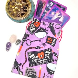 Tarot Deck Bag, Glow In The Dark Tarot Card Bag, Drawstring Pouch, Crystal Pouch, Tarot Bag, Drawstring Pouch, Tarot Deck Pouch