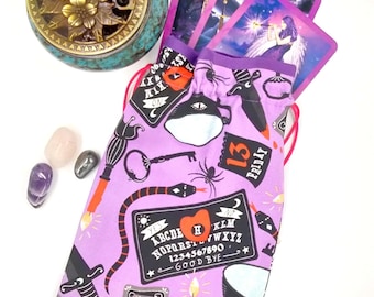 Tarot Deck Bag, Glow In The Dark Tarot Card Bag, Drawstring Pouch, Crystal Pouch, Tarot Bag, Drawstring Pouch, Tarot Deck Pouch