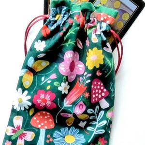 Tarot Bag, Floral Tarot Bag, Tarot Pouch, Tarot Drawstring Pouch, Crystal Pouch, Tarot Deck Bag, Tarot Deck Pouch,