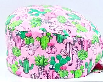 Scrub Cap, Cactus Scrub Cap, Spring Cactus Surgical Cap