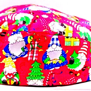 Scrub Cap, Christmas Gnomes Scrub Cap, Christmas Gnomes Surgical Cap