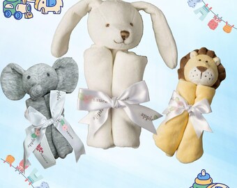 Personalized Animal Baby Snuggler - Soft Cuddly Blanket for Comfort and Security