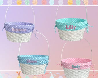 Personalized Polka Dot Wood Easter Basket