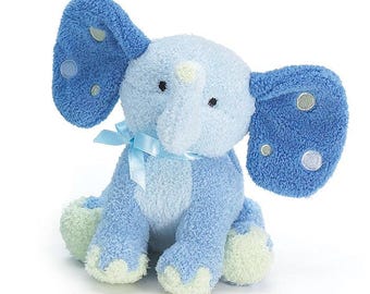 Personalized Plush Elephant Rattle with Polka Dot Ears - Limited Stock!