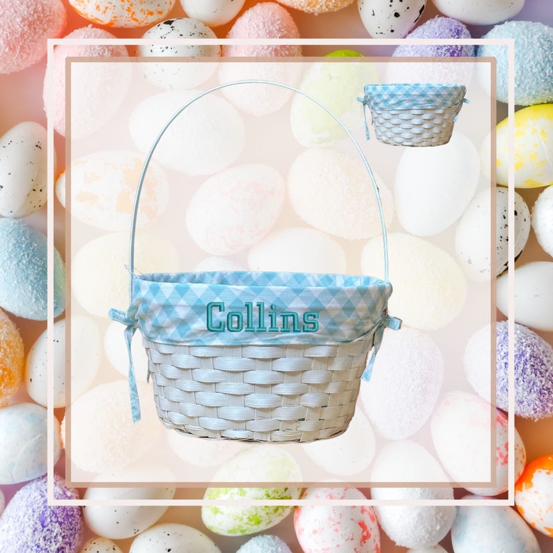 Personalized Blue Easter Basket