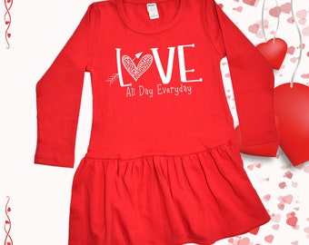 Love All Day Long Sleeve Ruffle Dress