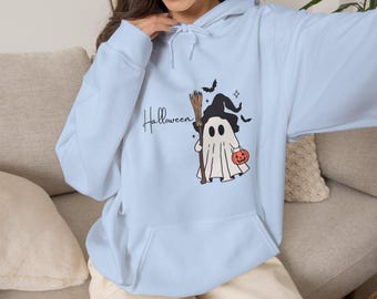 Spookpompoen hoodie minimalistische Halloween-illustratie sweatshirt