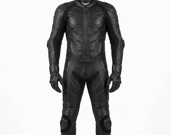 Motorradrennanzug aus Leder | CE-geprüfte Schutzausrüstung für Motorradfahrer, professioneller Schutzanzug