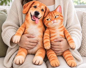 Custom Pet Plush Doll, Personalized Cat Dog Stuffed Animal, Poseable Mini Me Toy, Gift for Pet Lover
