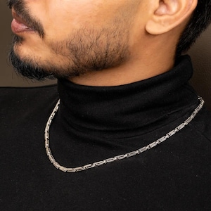 Rectangular Open Link Necklace, 925 Sterling Silver, 20 Inch — The Rectilinear