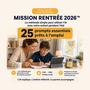 Guía interactiva de IA para la vuelta al cole de 4.º, 5.º y 6.º de primaria, PDF para padres, repaso de verano de francés y matemáticas.