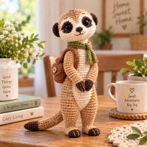 Meerkat Virkmönster PDF • Realistisk Animal Amigurumi Tutorial • Söt Meerkat Plyschmönster