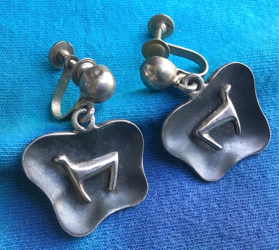 Vintage Saul Mexico Sterling Silver Earrings Mexi… - image 1
