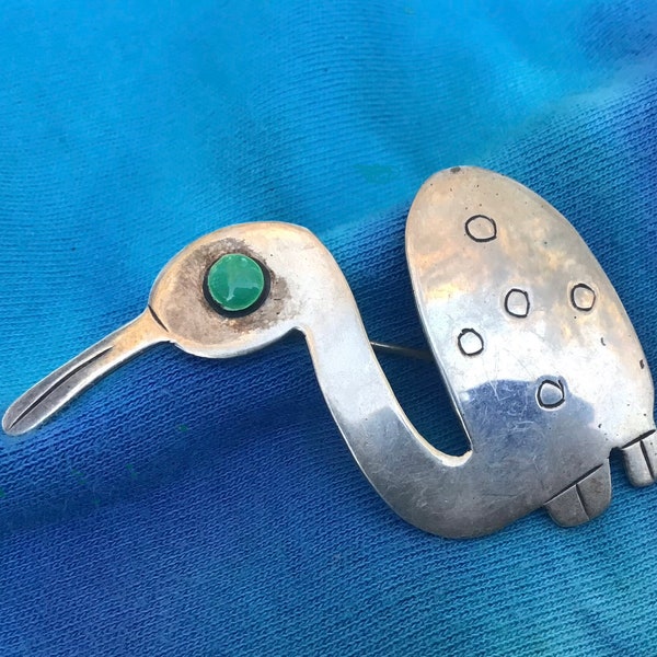 Vintage Laffi Peru Sterling Silver Bird Animal Peruvian Pin