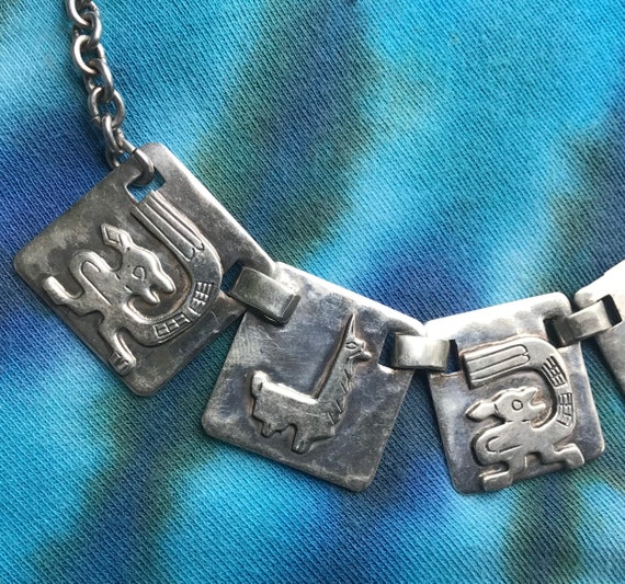 G Laffi Peru Sterling Silver Necklace Llamas Peru… - image 3