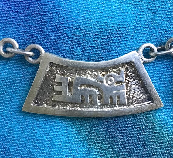 Vintage Ecuador Sterling Silver Necklace Figural … - image 1