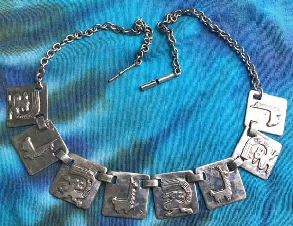 G Laffi Peru Sterling Silver Necklace Llamas Peru… - image 2