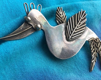 Vintage Artisan Sterling Silver Bird OOAK Modernist Amazing