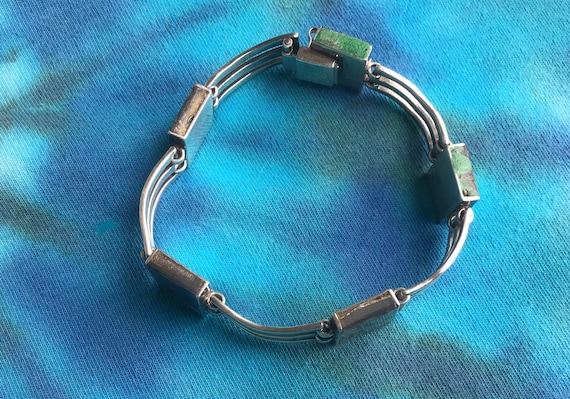 Modernist Beto Mexican Silver & Abalone Bracelet - image 6