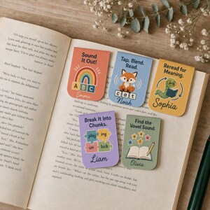 Personalized Phonics Decoding Magnetic Bookmark with Custom Name, Early Reader and Reading Teacher Gift