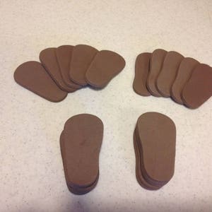 5mm Doll shoe soles to make shoes for 18 inch dolls such as American Girl in  brown.