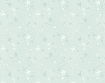 Flannel Safari Stargazing Girl Stars Mint - Riley Blake - 1 yard