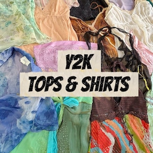 Y2K Mixad Topp/Skjorta Paket | 2000-tals Vintage | XS–M | Individuellt förpackade