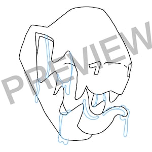 PROTOGEN Furry Maw base - instant download lineart for icons, stickers, emotes, ref sheet
