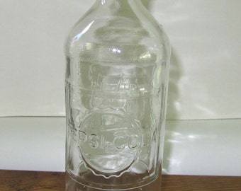 Pepsi Cola Bicentennial Bottle Eagle Drum Clear 1976 Vintage Collectible Glass S40